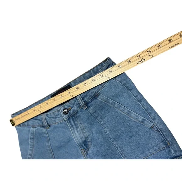 Love For Humanity Jeans Womens Denim Light Wash Wide Leg Cargo Pants - Picture 8 of 9